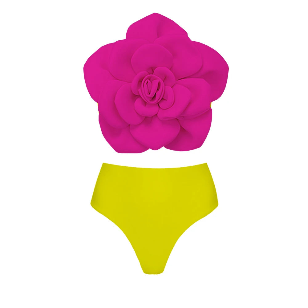 Floral Bikini Set Women Swimsuit High Waist Bikini Push Up Bikinis Sexy Bathing Suit Beachwear Print Biquini Female  Beach
