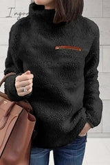 Ingvn - Casual Solid Patchwork Turtleneck Tops