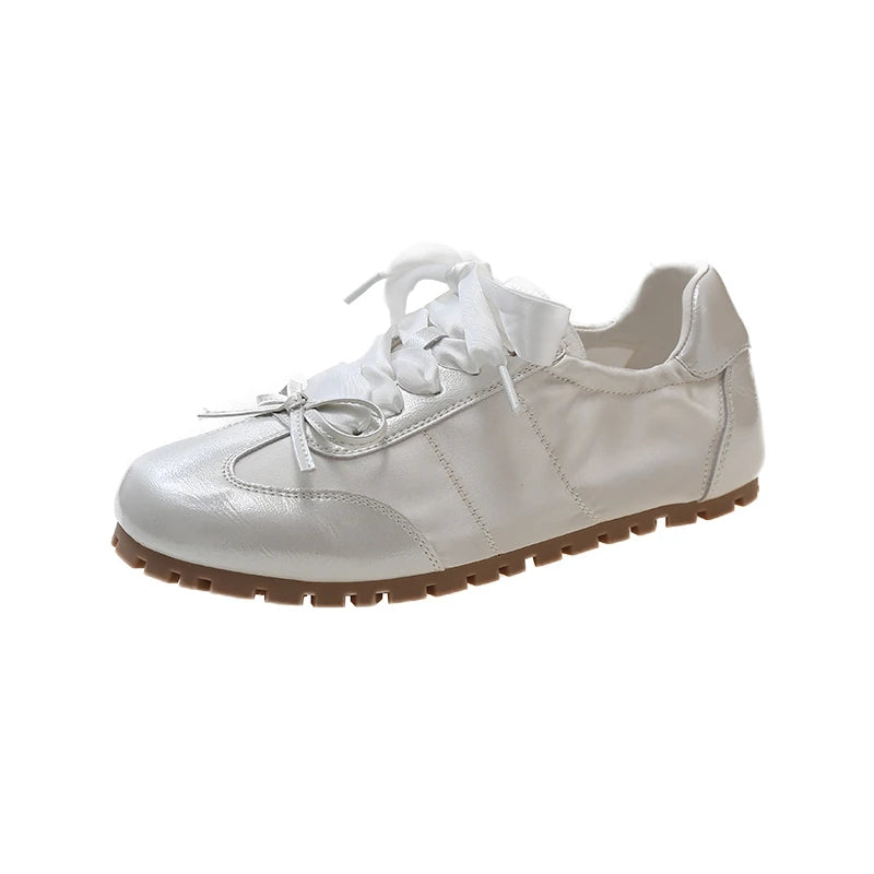 Luxury Women Sneakers Flats Shoes Fashion Comfort Lace Up Non Slip Flats Ladies Outdoor Walk Shoes