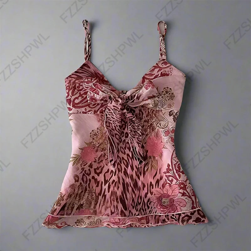 2000s New Fashion Hot Girls Casual Leopard Print Tube Top Punk EMO Rock Aesthetic Crop Top Y2K Harajuku Retro Women's Streetwear