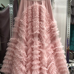 Niche Irregular Mesh Heavy Industry Large Swing Long Skirt Women's Slim Hip Covering Gorgeous Fairy Dream Pink Cake Skirt