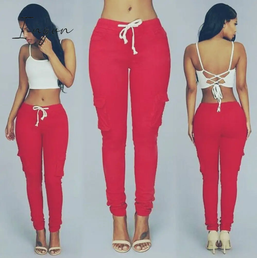Ingvn - Elastic Sexy Skinny Pencil Jeans For Women Leggings Jeans Woman High Waist Jeans Women's Thin-Section Denim Pants