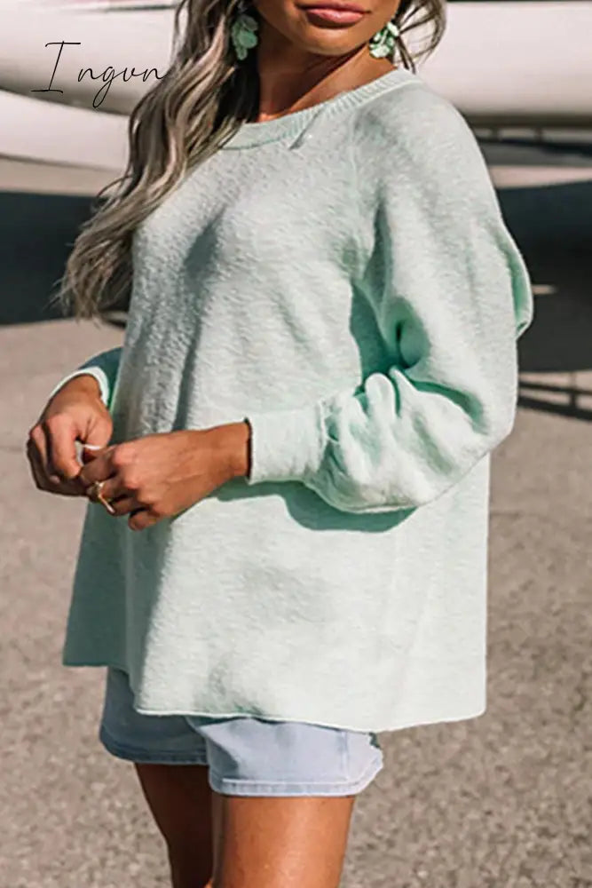 Ingvn - Casual Solid O Neck Tops