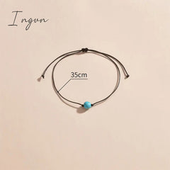 New Fashion Boho Turquoise Waterproof Woven Adjustable Anklet for Women Men Simple Niche Design Beach Vacation Gifts