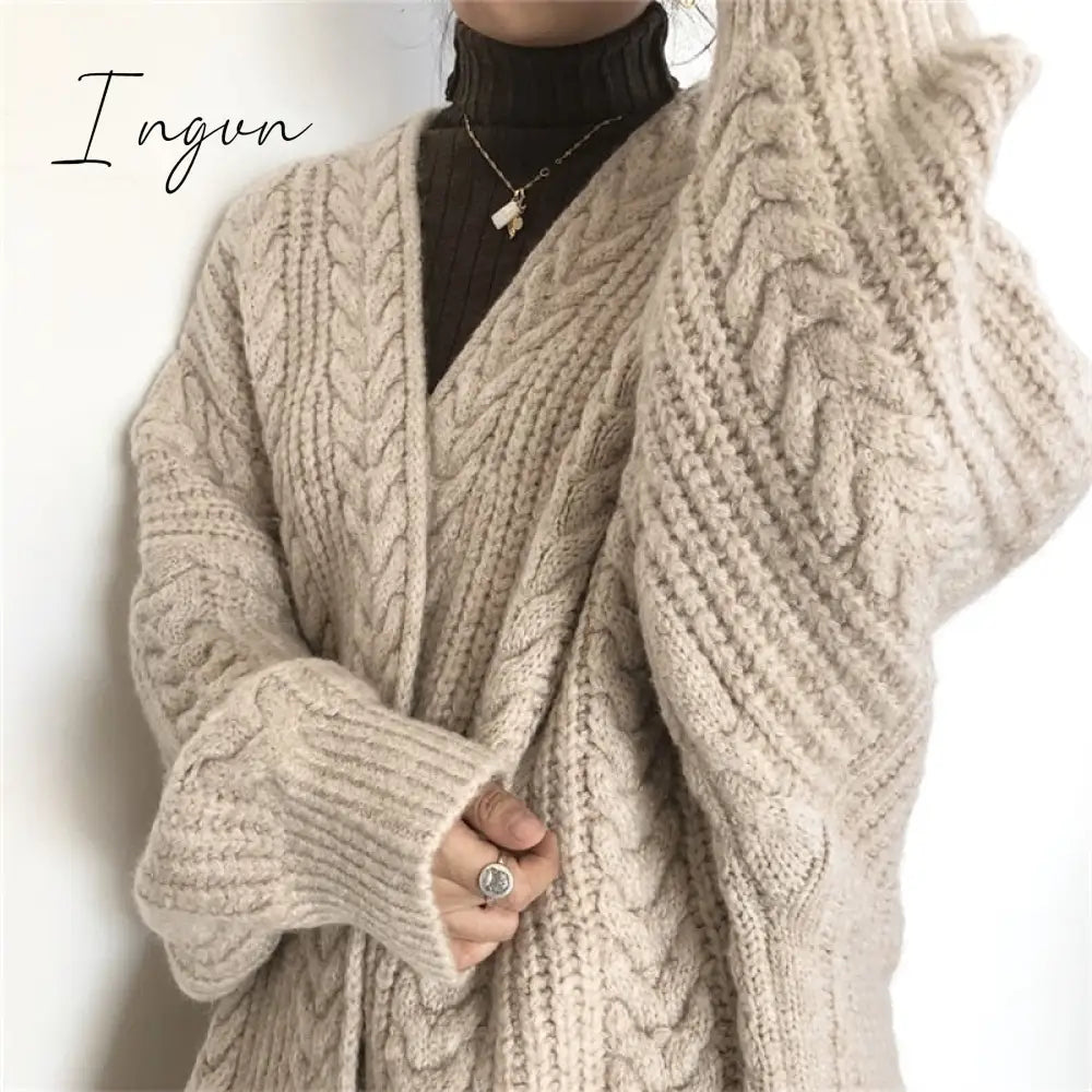 Ingvn - New Women's Sweaters Autumn Winter Fashionable Bat Sleeve Cardigans Warm Wild Knitwear Tops