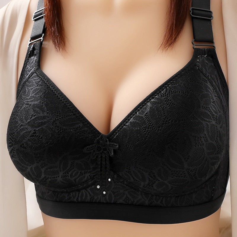 Plus Size Ladies Bra Thin No Steel Ring Comfortable Breathable Bra Adjustable Underwear Push Up Sexy Women Lingerie Bra BC Cup