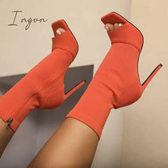 Ingvn - Peep Toe Ankle Boots