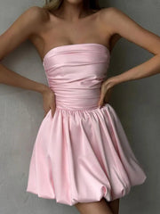 Strapless Backless A-line Sexy Mini Dress For Women Summer New Off-shoulder Sleeveless Club Party Sexy Dress Elegant