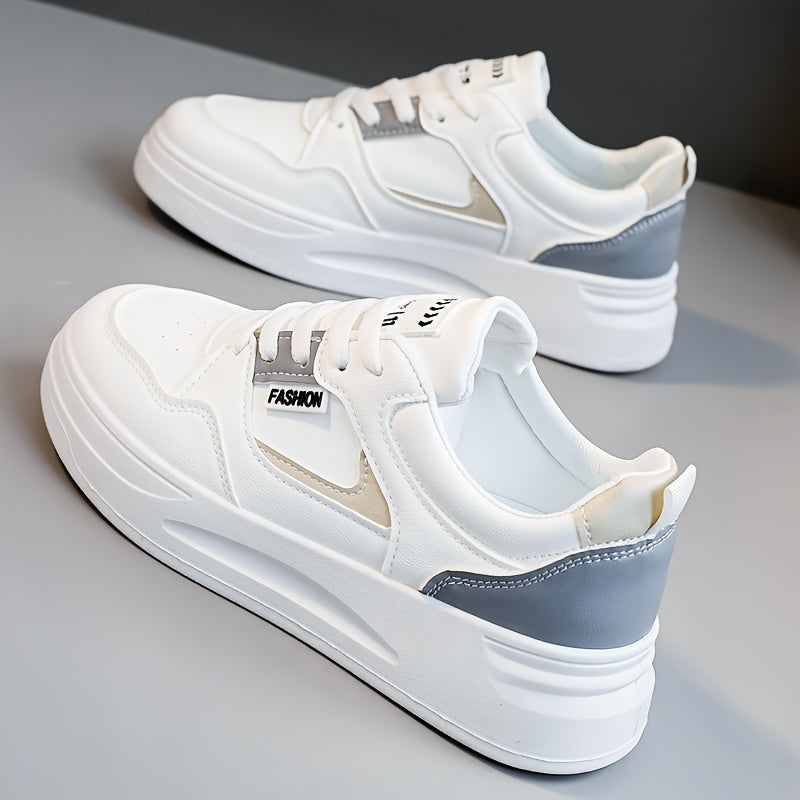 Spring Collection - Womens Fashion Sneakers - Stylishly Simple & Versatile - Non-slip Flat Sole for Outdoor Adventures - Comfortable Lace-up Design