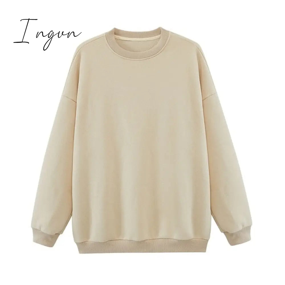 Ingvn - toppies Womens Tracksuits Hooded Sweatshirts Autumn Winter Fleece Oversize Hoodies Solid Pullovers Jackets Unisex Couple