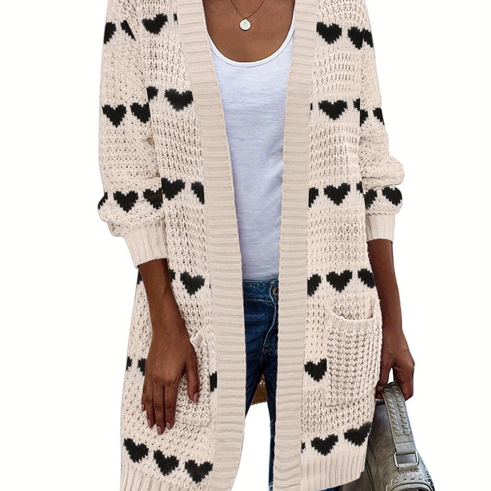 New Season Women's Oversized Lantern Sleeve Open Front Chunky Knit Fall Sweater Cardigan with Cozy Outwear Design