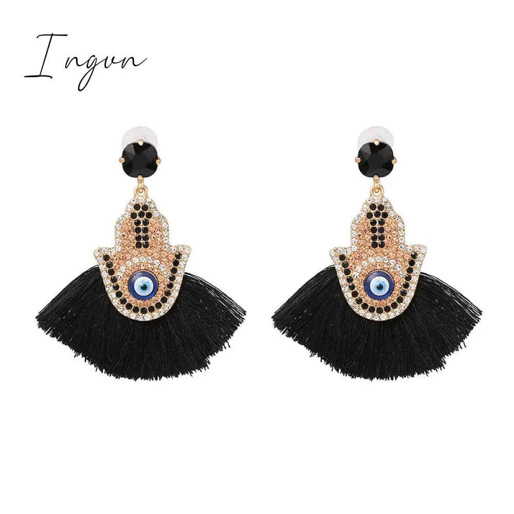 Ingvn - Bohemia Multicolored Tassel Earrings For Women Fashion Party Jewelry Fringe Dangle Earrings Statement Brincos 2023 Trend
