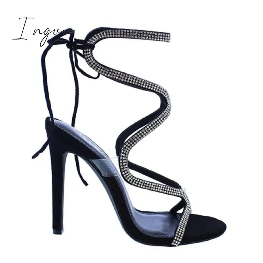 Ingvn - Ribbon Drill High Heel Sandals