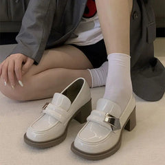 Ingvn  Women's Shoes Gothic Slip On Loafers Female Footwear Japanese Style Lolita Black Mary Jane Shoe Trends  Offers Stylish