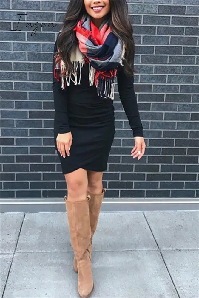 Ingvn - Casual Slim Fit Opened Dress