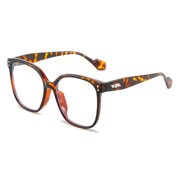 INGVN  Korean Big Square Glasses Frame Women Ins No Makeup Plain Glasses Men Eyewear Cute Decorative Computer Glasses