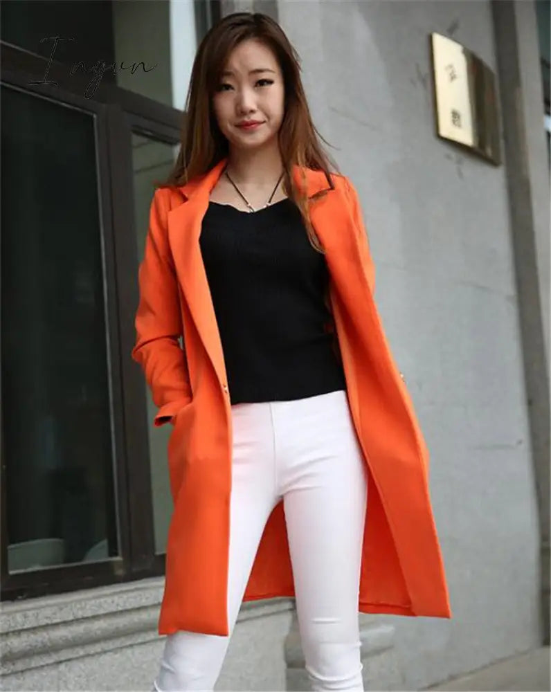 Ingvn - Spring Autumn Blazers Women Small suit Plus size Long sleeve jacket Casual tops female Slim Wild Blazers Windbreaker coat