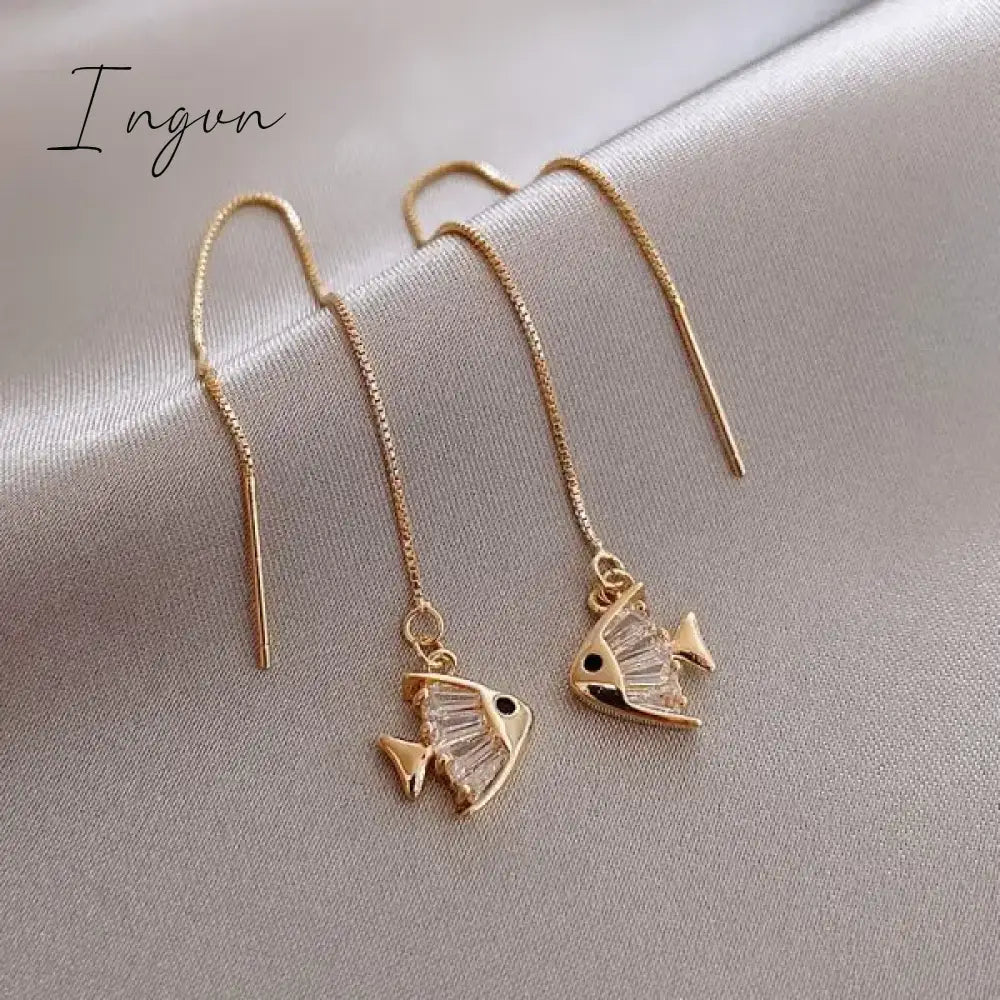 Exquisite Drop Ear Line Long Hanging Earrings For Women Zircon Crystal Bee Butterfly Flower Piercing Earing Accessories Jewelry