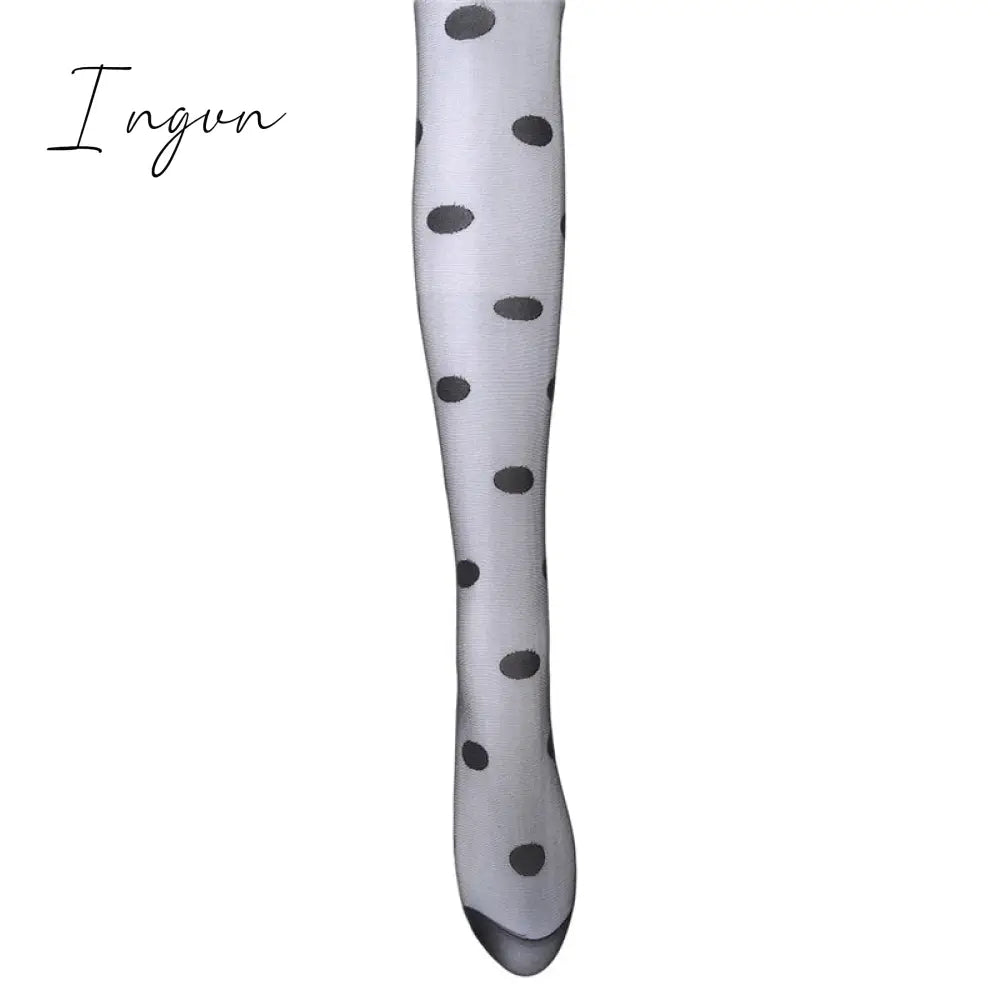 Ingvn - New Women Tights Black Dots Heart Pattern Whole Seamless Sexy Tights Female Ladies Thin Summer Tights Fashion