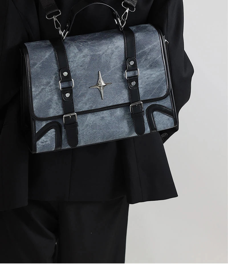 INGVN  2024 New Trendy Fashion Students Schoolbags High-capacity Preppy Women Shoulder Handbags Vintage Y2k Aesthetic Star Backpacks