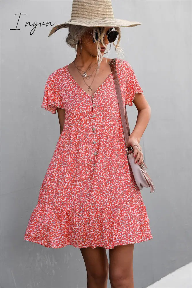 Ingvn - Hot Sale Spring Summer V Neck Dresses