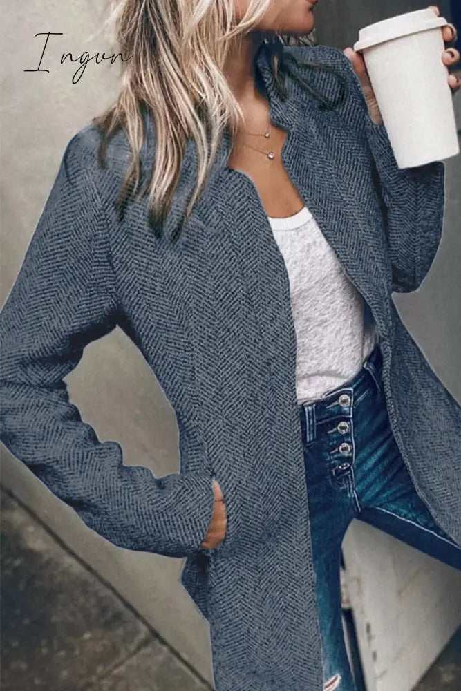 Ingvn -  Retro Pocketed Heather Grey Coat(3 Colors)