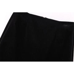 Vintage Women Black High Waist A-line Velvet Mini Skirt