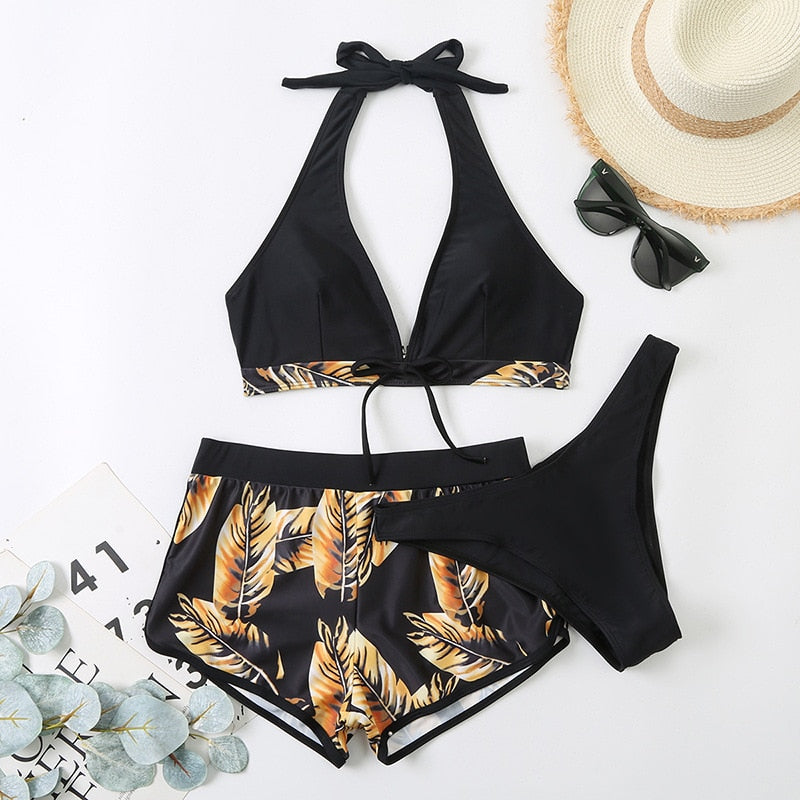 Sexy Bikini  Woman Swimsuit Women Swimwear Push Up Bikini Set Patchwork Biquini 3 Piece Summer Beach Bathing Suit Swim Wear