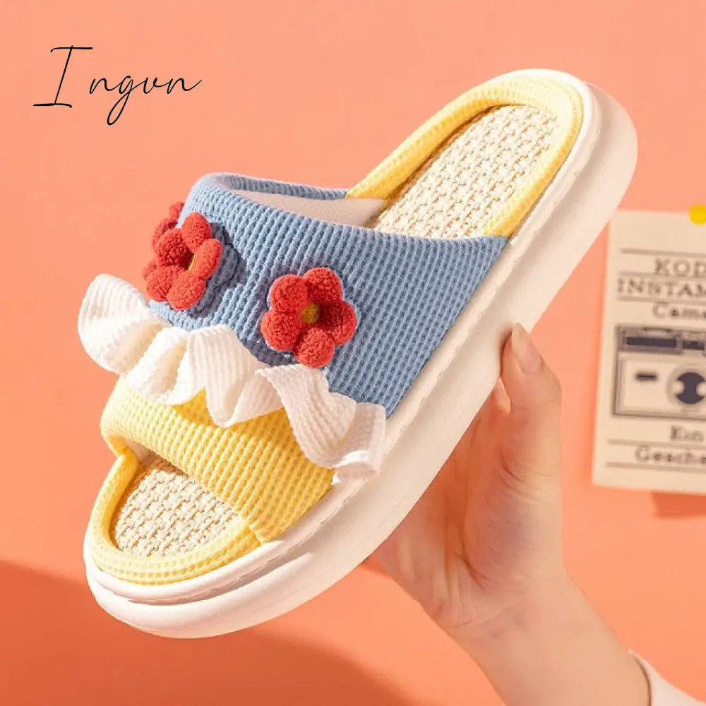 Ingvn - Women's Slippers Summer Four Seasons Indoor Home Sandals and Slippers Cute Cartoon Milk Cow House Slippers Funny Shoes