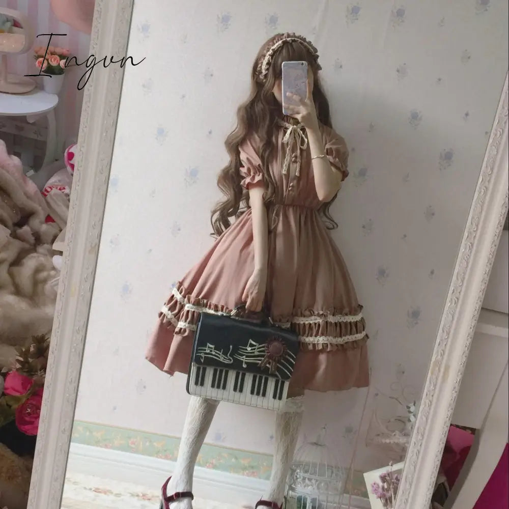Ingvn - Quality Kawaii Lolita Style Dress Women Lace Maid Costume Dress Costume Sweet Gothic Party Robe Renaissance sSpring