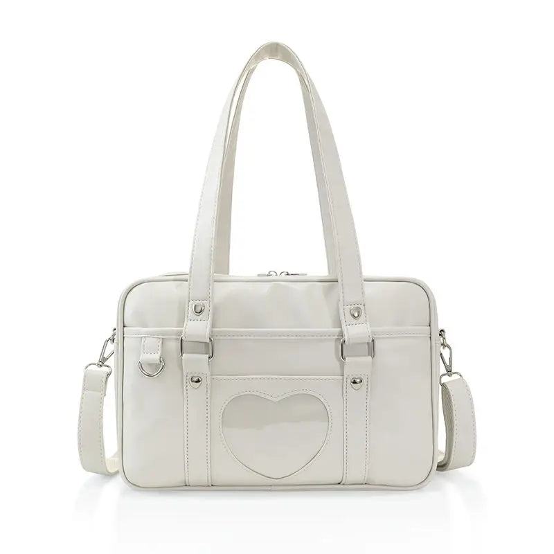 INGVN  Japanese Heart Patchwork Women Handbags High-capacity Streetwear Simple Messenger Bag All Match Fashion Shoulder Bags Y2k Preppy