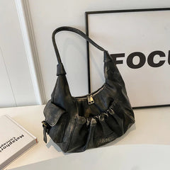 INGVN  Luxury Design Fashion Zipper Underarm Bag Streetwear Grunge Vintage Handbags Japanese Y2k Aesthetic Shoulder Bags Women Casual