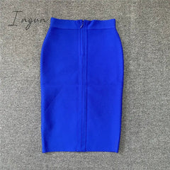 Ingvn - High Quality Women New Rayon Bandgae Skirt Elegant Pencil Skirt Celebrity Sexy Club Party Wear Vintage Vestios