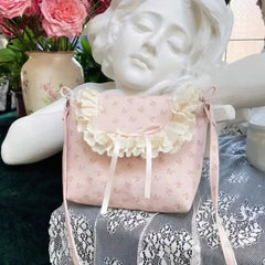 Ingvn  Sweet Cute Shoulder Bag for Women Canvas Flowers Elegant Fashion Crossbody Bag Small Casual Vintage Aesthetic New Handbag