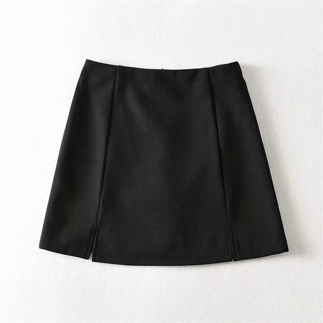 Women Mini Bodycon Skirt With Split Mini Skirt