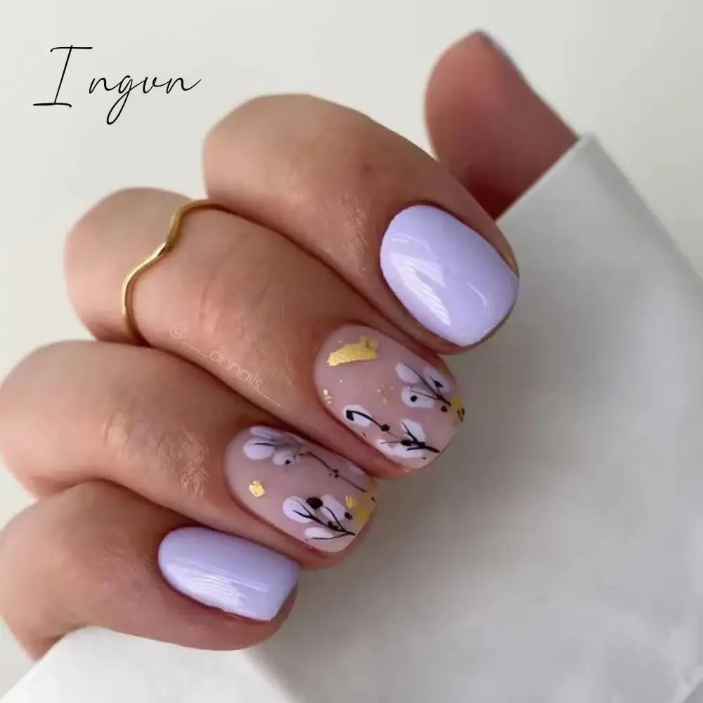24Pcs Purple Y2K Press on Nails Star Diamond Designs Full Cover Fake Nails Long Coffin Acrylic False Nails for Women 2023 New