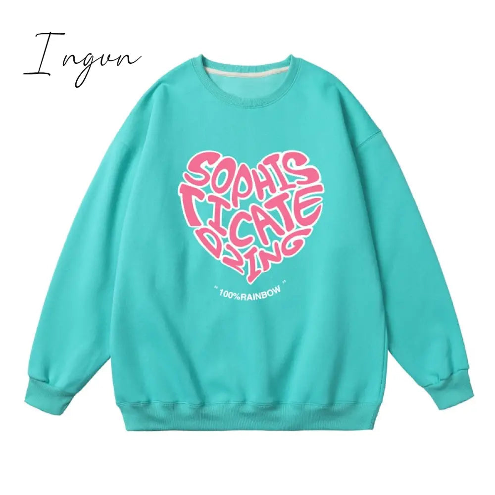 Ingvn - Women Letter Designer Love Y2k Hoodies Female Harajuku Korean Fashion Sweatshirts Girl Vintage Streetwear Hoodie