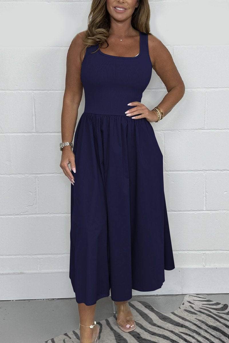 Tight Waist Solid Color Casual dress Women's Skirt High-end Sense Summer Independent Amazon Hot Women's Clothing