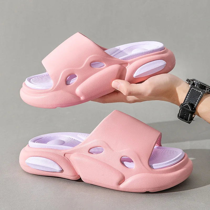 Ingvn  Fashion Mix Color Unisex Outdoor Slippers  Summer Eva Thick Sole Beach Slides Woman Non Slip Flip-Flops Couple Home Shoes