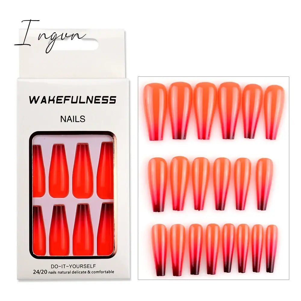 Nails STILETTO Fake Nail Tips 12pcs/Box Metallic False Nail Art Manicure Press on Nails Mirror Look
