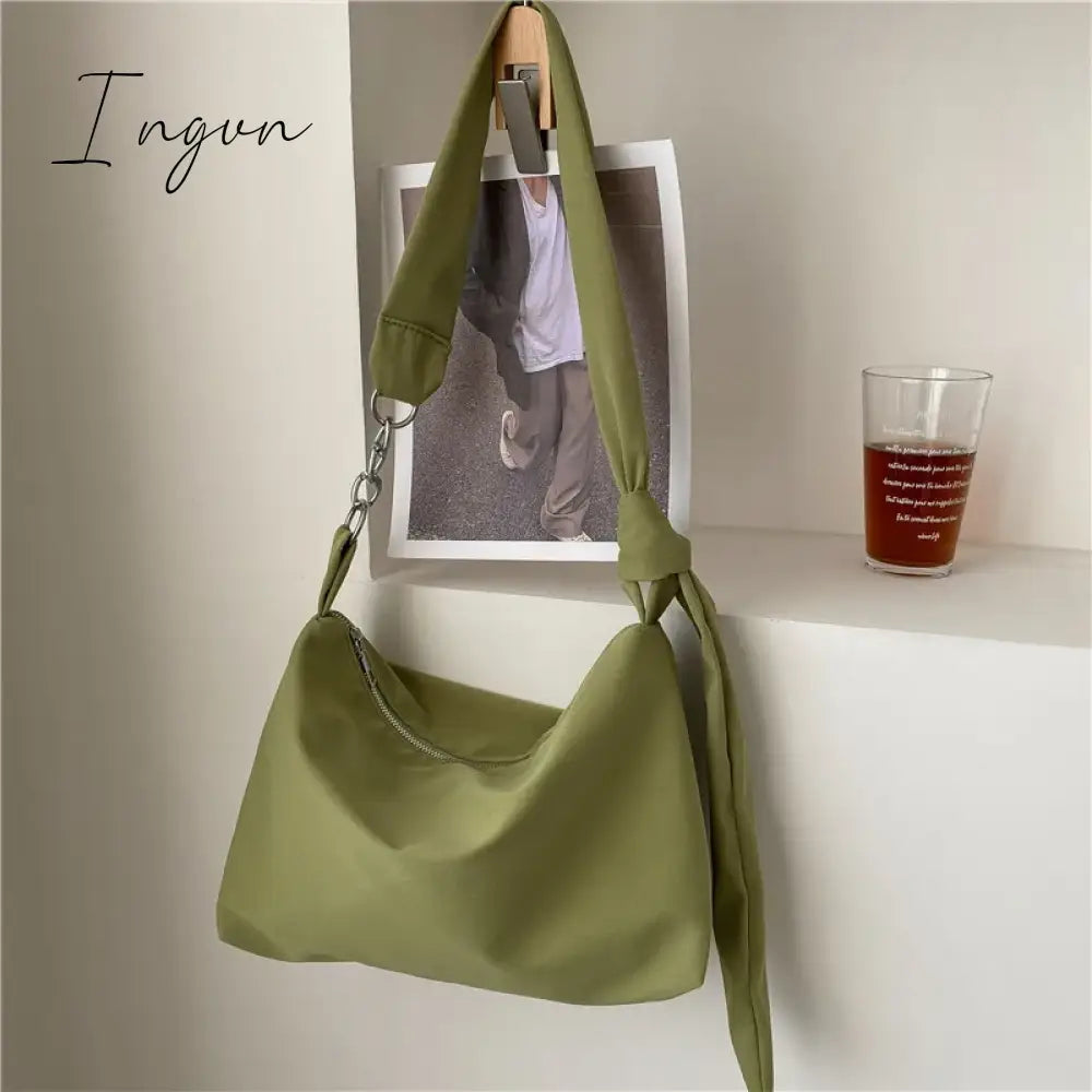 Ingvn - Handbag Women Black Shoulder Bag Designer Handbags Shopper Girls Chain Removable Adjustable Strap Messenger Nylon Crossbody Bags