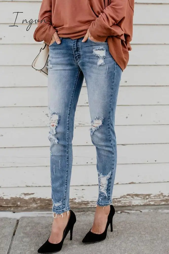 Ingvn - Slim Hole Elastic Leggings