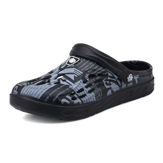 Men Summer Shoes Sandals Men's Holes Sandals Hollow Breathable Flip Flops Croc Shoes Fashion Beach Slippers Big Size 47