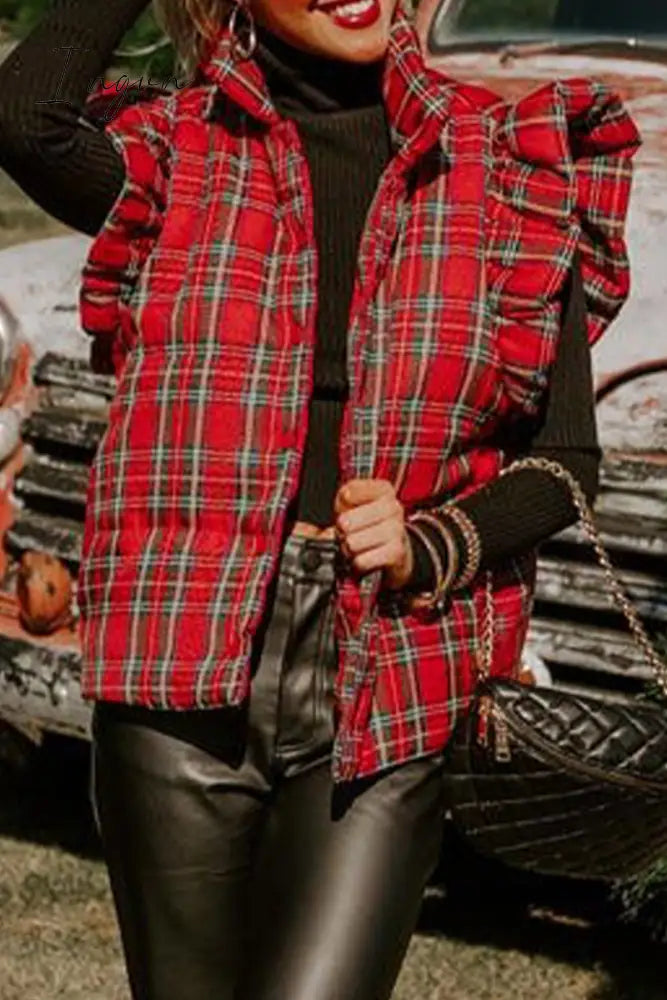 Ingvn - Casual Plaid Buckle Tops