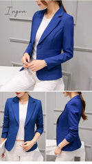 Ingvn - Black Women Blazer Formal Blazers Lady Office Work Suit Pockets Jackets Coat Slim Black Women Blazer Femme Jackets Femme