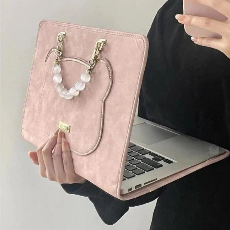 INGVN  Japanese Sweet All Match Y2k Top-Handle Bags Korean Chic Casual Kawaii Women Handbags Girls Fashion Ins Cute Chain Laptop Case