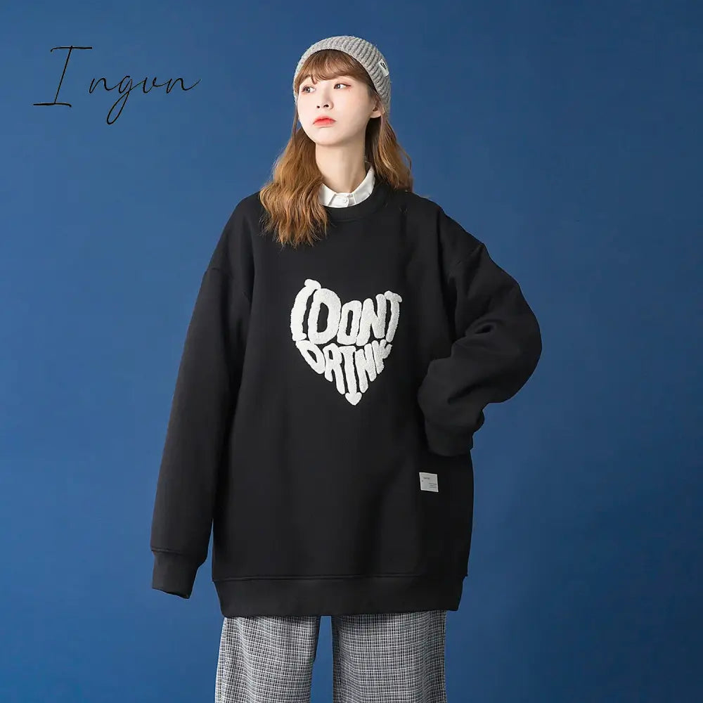 Ingvn - Women Letter Designer Love Y2k Hoodies Female Harajuku Korean Fashion Sweatshirts Girl Vintage Streetwear Hoodie