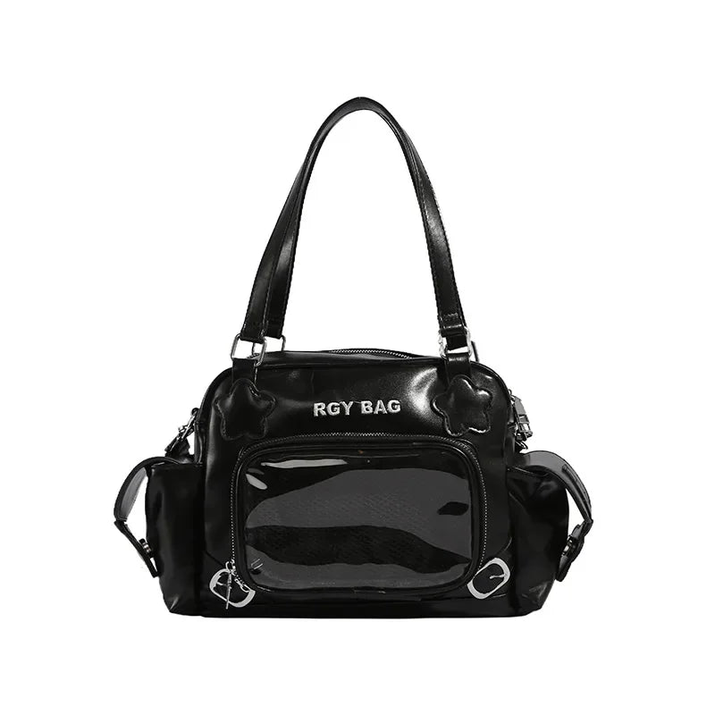 Ingvn  Pink Literary Womens Shoulder Bag Sweet Cute Casual Transparent Fashion Handbag Elegant Korean Style Female Crossbody Bag