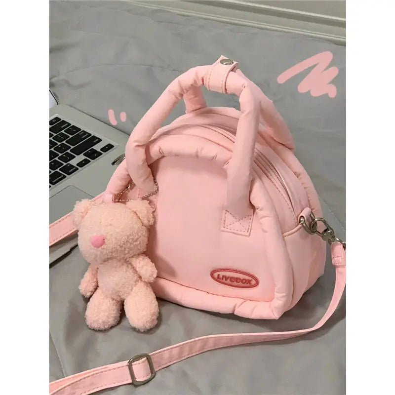 INGVN   Sweet Cute Handbags for Women Fluffy Soft Clouds Casual Crossbody Bag Harajuku  Style Summer New Fashion Shoulder Bag