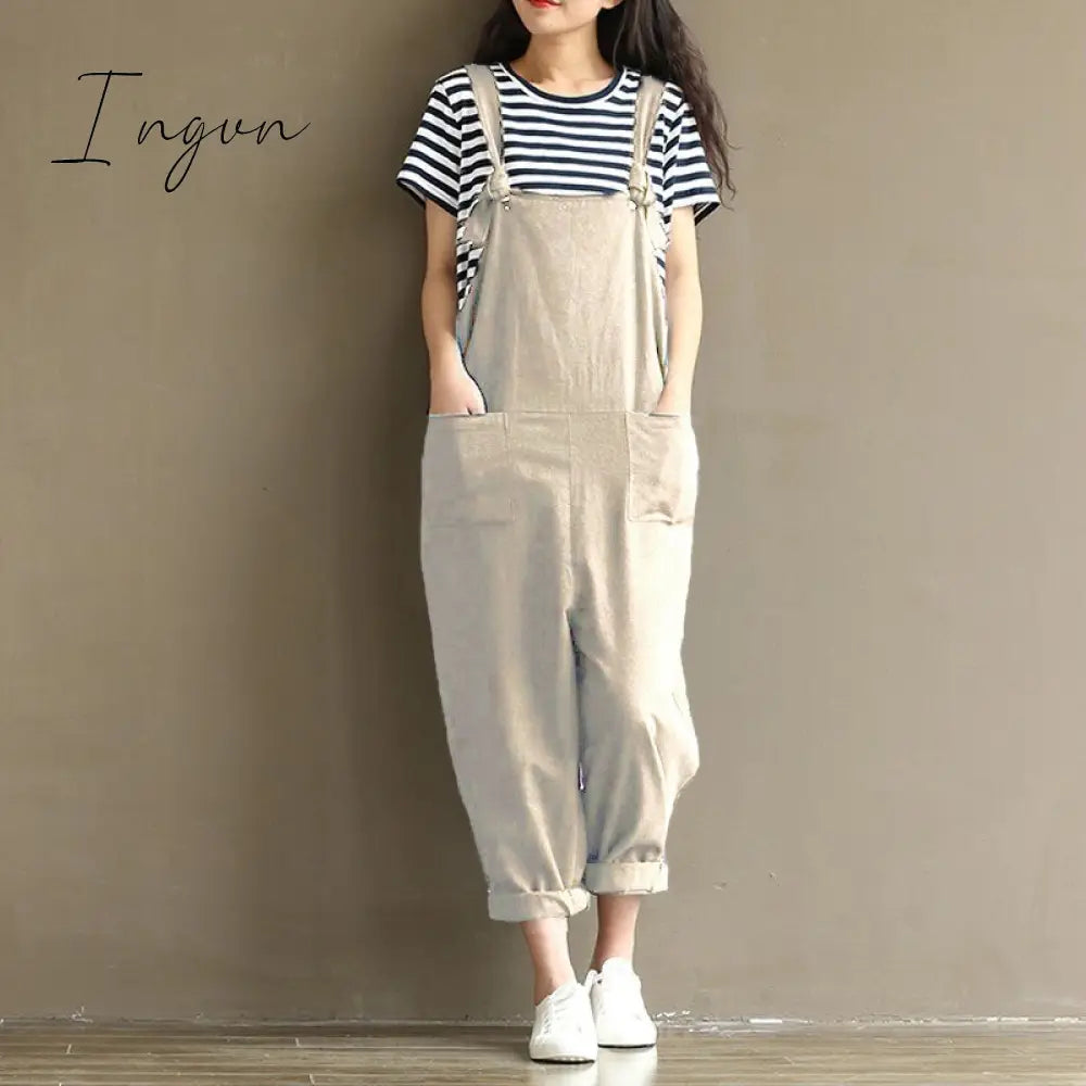 Ingvn - Ladies Casual Women Jumpsuits Loose Solid Harem Trousers Casual Ladies Overallpants Playsuits Wide Leg Pants Plus Size 5XL